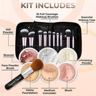 Xxl Kit W brush   Case Full Size Mineral Makeup Set Bare Skin Powder Foundation