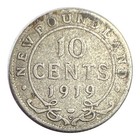 Pair Of Early Silver Newfoundland Coins - 1919 C 10 Cents   1917 C 25 Cents