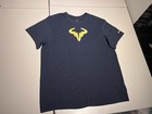 Nike Rafa Nadal Shirt Medium Gray Big Logo Tee Tennis Cotton Vtg Y2k Vamos Rafa