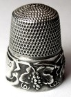 Antique Simons Brothers Sterling Silver Thimble     grape     C1920s