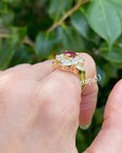 Gorgeous Heart Burmese Syn Pink Ruby Women s Engagement Ring Jewelry Real 925 Ss