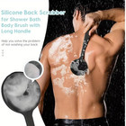 Long Handle Silicone Back Scrubber Double Sided Shower Body Brush For Men