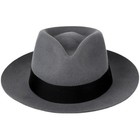 New British Felt Hat Men Fedora Raw Edge Brim Satin Lined Big Size 100  Wool