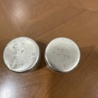 Pair Vintage  Heavy Glads Art Deco Ladies  Glass Vanity Powder Jars - 