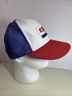 Vintage 70-80 Exxon Logo Gas Adjustable Snap Back Cap Red white blue Trucker Hat