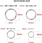 40 Pack Silver Key Ring Keychain Assorted In 4 Sizes Metal Round 40pcs 