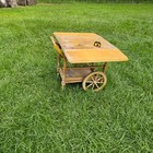 Vintage Wooden Drop-leaf Tea Cart Coffee Bar
