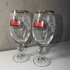 Lot Of 2 Stella Artois Signature Challis 40cl Beer Glasses Gold Halo Rim 13 5 Oz