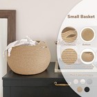 Goodpick Wicker Storage Basket For Living Room  Small Round Woven Basket For    