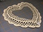Stiff Crocheted Heart Wreath Craft Doily 7 5 x8  Vintage