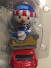 New Solar Powered Dancing Christmas Frosty The Snowman Sleigh Bobble Head Toy 