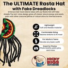 Rasta Hat With Black Dreadlocks Wig Crochet Beanie Cap Hippie Costume Accessory
