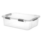 6 Pack 40 Qt Storage Box Container Durable Organizer Stackable Household Plastic