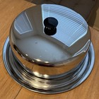 Vintage Chrome Cake Carrier Everedy Co Made In Usa 13  Round Mcm 60 s