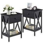  End Tables  Modern Nightstand With Drawer   Shelf  Night Stand For Bedroom 