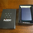 Zippo Matte Blue Lighter W  Box  Made In Usa  Bradford Pa Base Stamp F Zippo 24