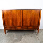 Mid Century Danish Modern Credenza Highboard Rosewood Wood Drawers Denmark Mcm