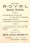 Royal Sewing Machine Co Rockford Illinois Victorian Trade Card Flower Roses