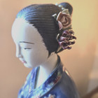 Shiwan Tall Figurine Asian Woman W  Crane Porcelain Statue 14  Perfect Wuhai