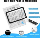5x Page Magnifying Glass With 3 Lighting Modes For Reading   Low Vision Seniors