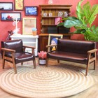 1 12 Scale Dollhouse Miniatures Mini Furniture Double Leather Sofa Living Room