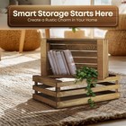 Decorative Storage Wooden Crates - Rustic Style Finish Vintage Wood Storage C   
