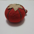 Vintage Red Tomato Pin Cushion With Sharpening Strawberry  Made In Japan