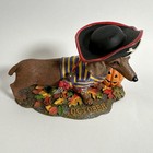 The Danbury Mint Dachshund Perpetual Calendar October Dog Figurine  damage 