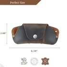 Genuine Leather Eyeglass Case  Minimalist Handmade Sunglasses Holder  Tan