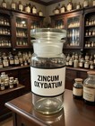Antique Apothecary Bottle Zinc Oxyd Pharmacy Jar Drugstore Medical Medicin Glass