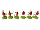 Vintage Erzgebirge Miniature Figures Lady Bug Band Orchestra Nos Expertic Gdr