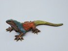 Neat Golden Pond Collection  Glazed Multi Color Ceramic Lizard Figurine 8  Long