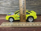 Vtg Mattel Taco Metal Toy Car Neon Yellow Pink Blue Green Stripes