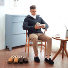Moccasins For Men House Slippers Indoor Outdoor Plush Mens Bedroom Shoes With Ha