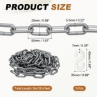 16 4 Feet  5m  Plastic Chain 50 X 5 5 Mm Colorful Safety Link Chain  Gray