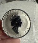 2002 Canada Silver Maple 1 Oz 9999 Silver Reverse Proof Coin W  Rare Horse Privy