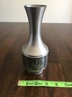 Norsk Tinn Vintage Pewter Vase Norway Metal Viking Scandinavian Art Etched 7   