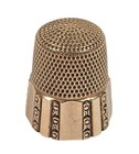 Antique 10k Gold Thimble W  Panel Design Size 10     6 Grams