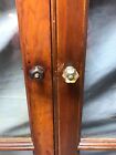 Pair Antique 3 Lite Arched Glass Cabinet Cupboard Window Doors Vtg 9x44 911-22b