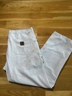 Carhartt Men   s White Canvas Work Pants Utility Tool Pocket Logo Patch