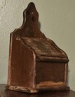 Antique Primitive Wooden Hanging Handmade Salt Box With Hinged Lid Nice Patina 