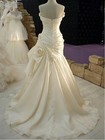 Elegant Pleated Mermaid Wedding Dress With Beaded Sweetheart Satin Bridal Gown