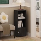 Furinno Luder Book Shelf  3-tier Modern 3-cube With Cabinet  Blackwood