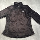 The North Face Full Zip Osito Logo Jacket Womens Large Black Teddy Fleece