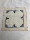 Antique Handmade Napkins Pair Cross Stitch Asian House Or Temple 