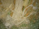 Antique Vintage Lace large Lot cotton insertion edging long   Short Lengths doll