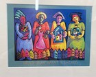 Hold Dear What Is Sacred Framed Folk Art Print Colorful Angels Wall 8 X 10