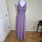 Azazie Shanna Dress A6 Maxi Gown Prom Bridesmaid Evening Wisteria Fairy Glam
