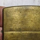 Vintage Zippo Lighter Solid Brass Made In Bradford Usa W leather Clip Pouch