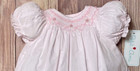 Nwt Petit Ami Pink Pintuck Smocked Bishop Baby Dress 12 Months 12m Girls Pearls